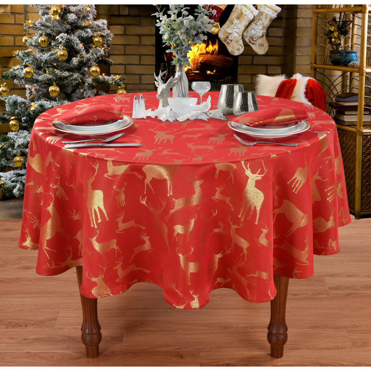The Seasonal Aisle Pomona Round Animal Print Tablecloth Wayfair.co.uk